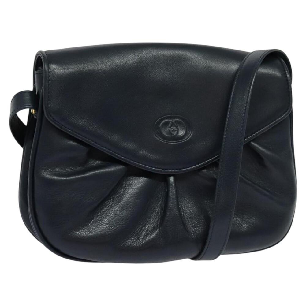 GUCCI Shoulder Bag Leather Navy